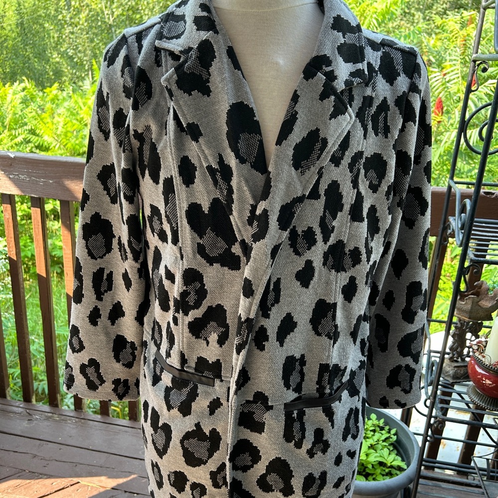 Printed knit blazer